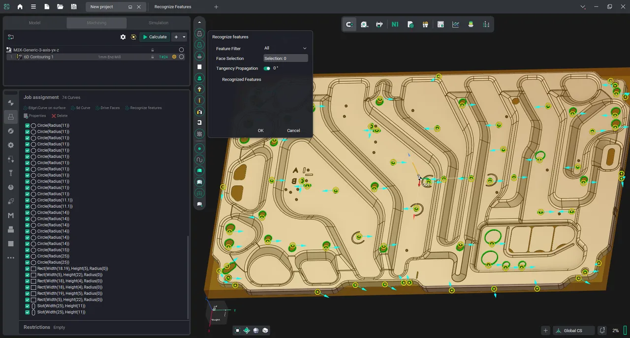 Reconocimiento automático de perfiles de corte sobre un panel de lámina en ENCY CAM