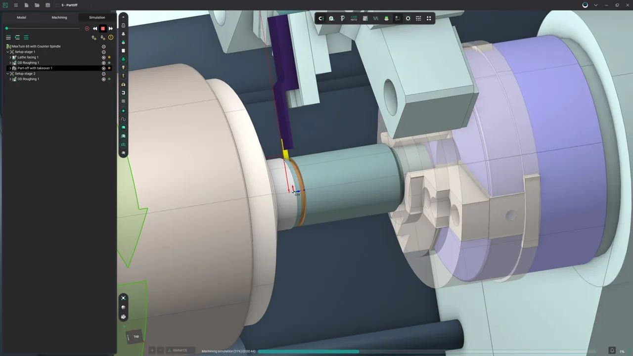 Programación y simulación de torno suizo multicanal