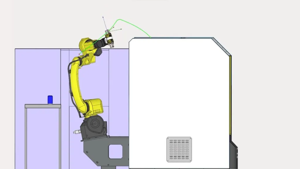 Verificación de colisiones en una celda robótica industrial