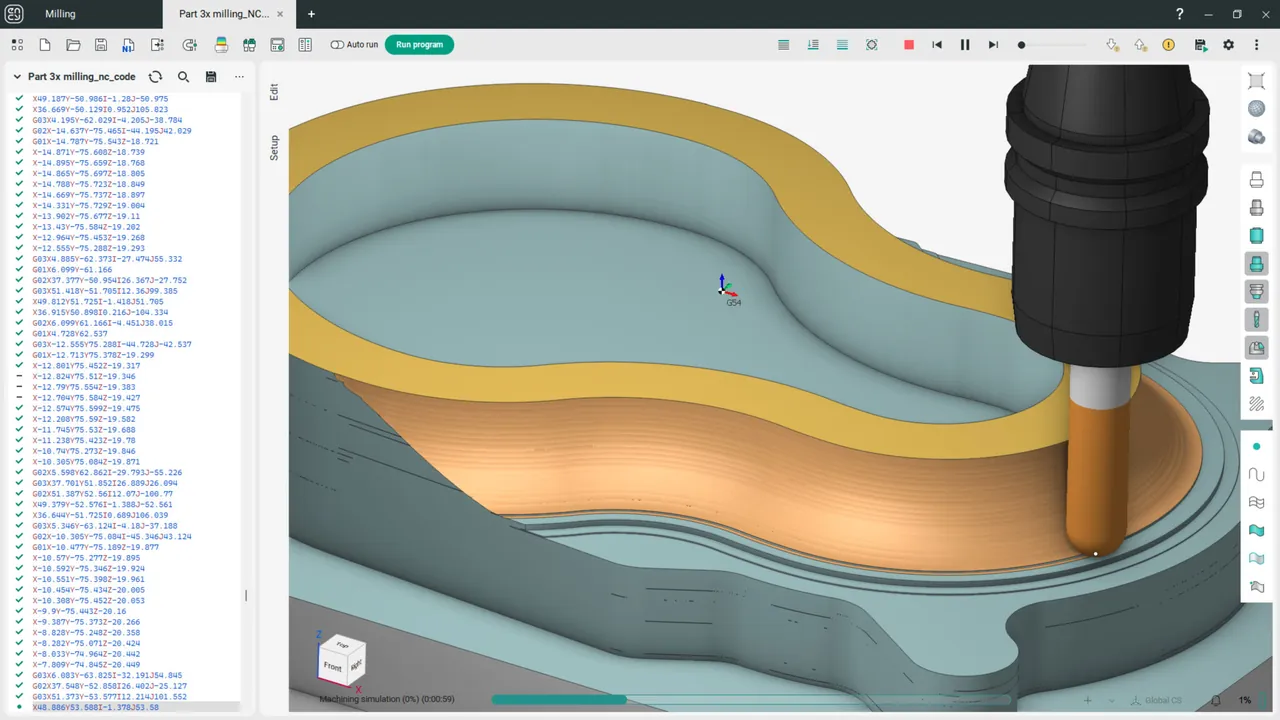 Simulación de eliminación de material en ENCY Tuner