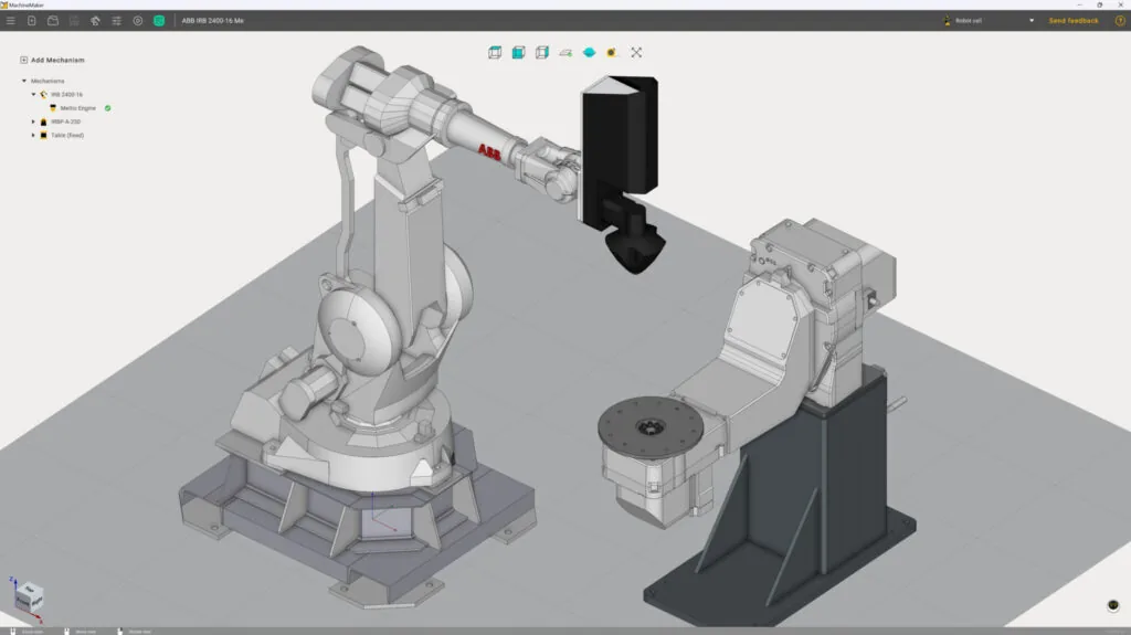 Construcción de una celda robótica virtual en MachineMaker